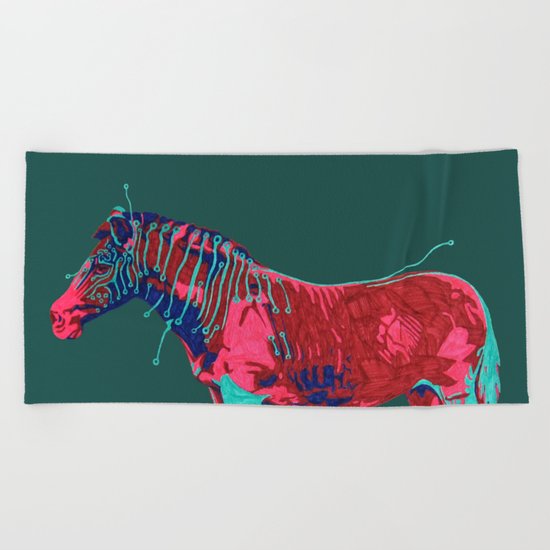 Electric Quagga Beach Towel