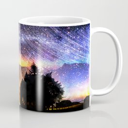 Northern lights moon landscape Coffee Mug