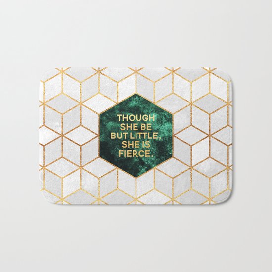 Though she be but little, she is fierce Bath Mat