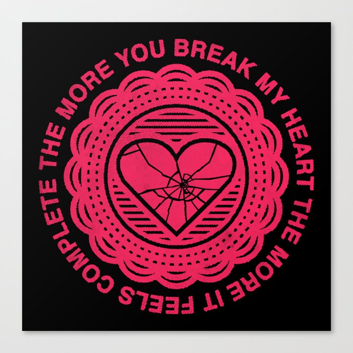 Shattered Hearts Badge Canvas Print