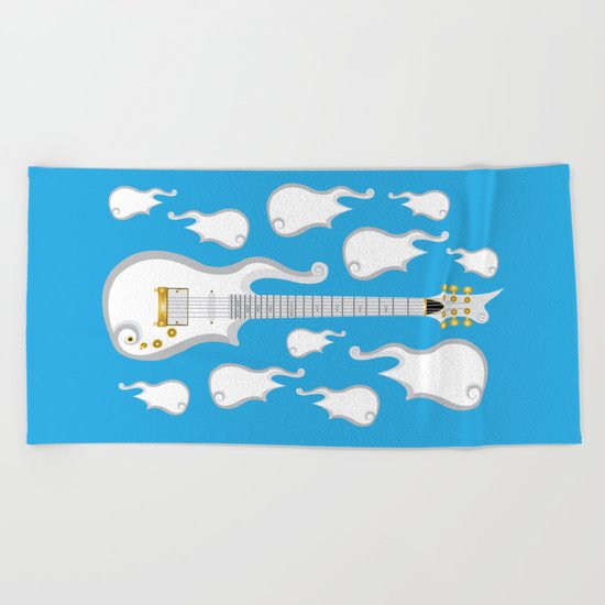 The Emoji-fication of His Purple Majesty: Cloud Guitar Beach Towel