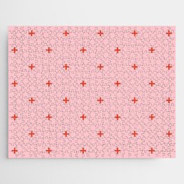 red + pink cross pattern Jigsaw Puzzle
