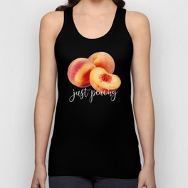 Food Puns Gift Just Peachy Peach Peaches Unisex Tank Top