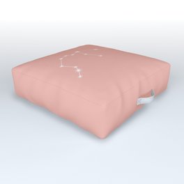 Aquarius Zodiac Constellation - Pink Rose Outdoor Floor Cushion
