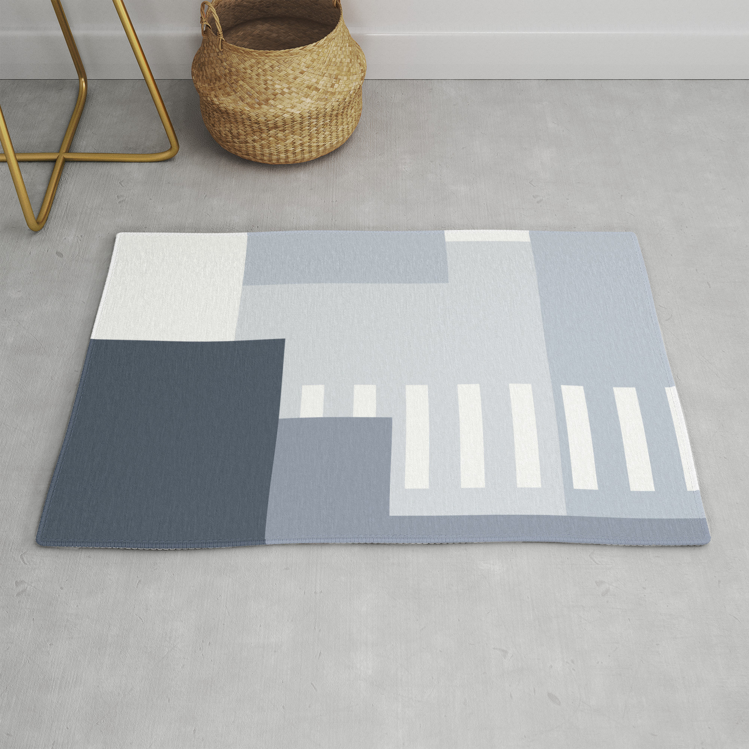 Carson Abstract Geometric Print In Blue Rug By Beckybailey1 Society6