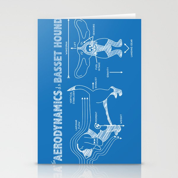 The Aerodynamics of a Basset Hound Stationery Cards