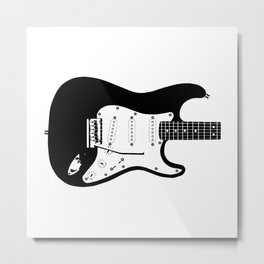 Guitar Drawing Metal Print | Black and White, Jazz, Graphicdesign, Music, Digital, Musical, Rock, Loud, Electricguitar, Guitar 
