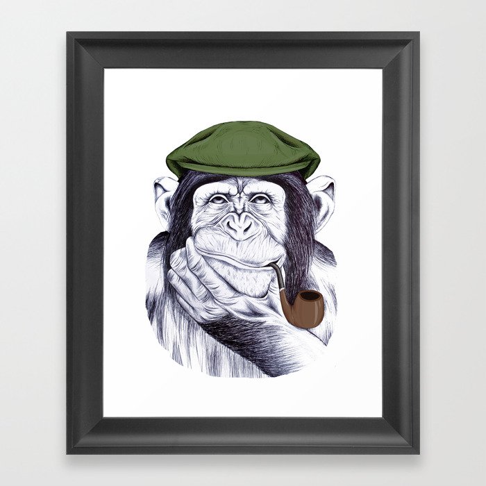 Wise Mr. Chimp Framed Art Print
