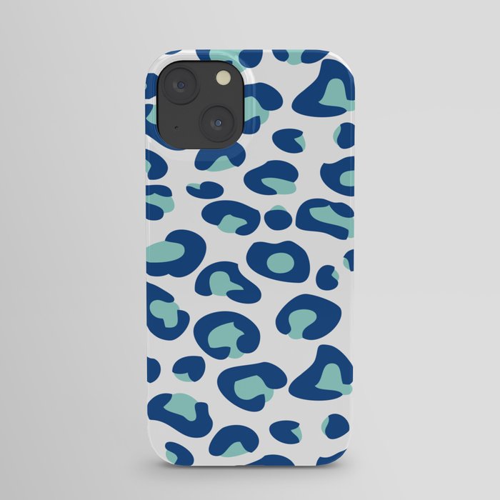 Blue Leopard Print iPhone Case