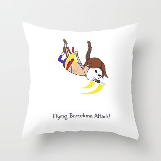 Flying Barcelona Attack Throw Pillow