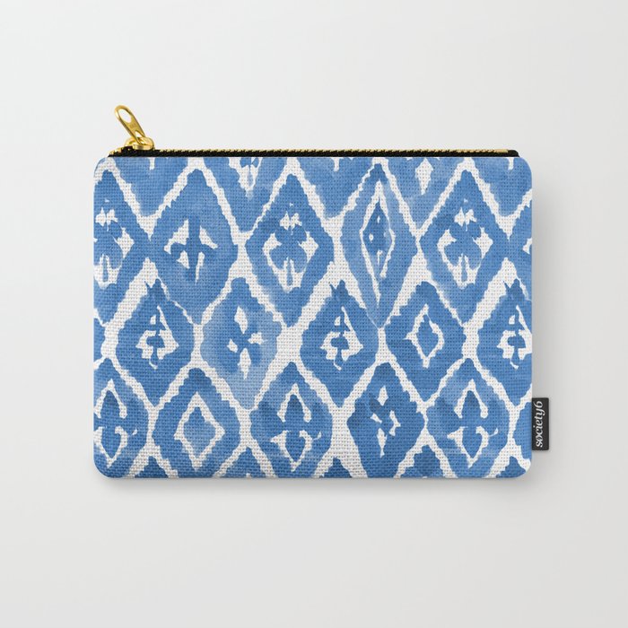 Indigo Mosaic Pattern Carry-All Pouch