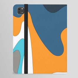 Liquid - Colorful Fluid Summer Vibes Beach Design Pattern in Blue and Orange iPad Folio Case