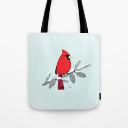 Cardinal in Winter Tote Bag