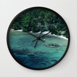 Tahiti White Sand Beach Romantic Getaway Wall Clock