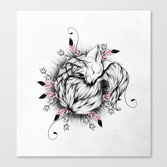 Little Fox Pink Version Canvas Print
