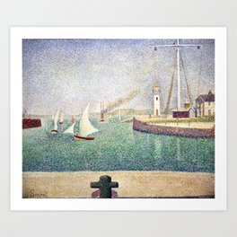 Entrance of The Port of Honfleur _Georges Seurat French artist(1859-1891) Art Print