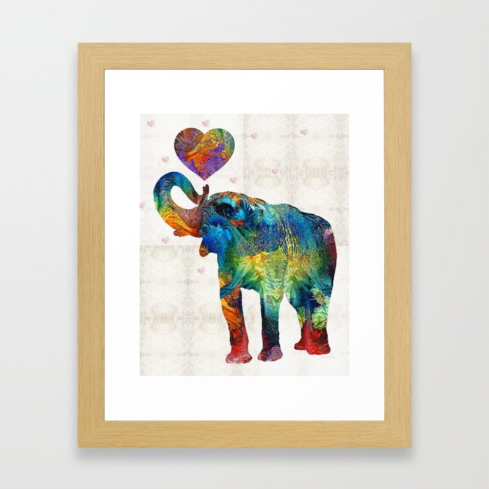 Colorful Elephant Art - Elovephant - By Sharon Cummings Framed Art Print