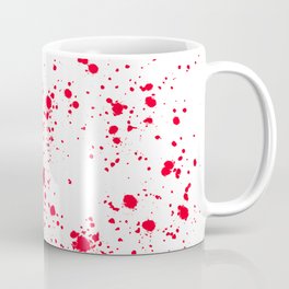 Red and White Splattern Abstract Print Coffee Mug