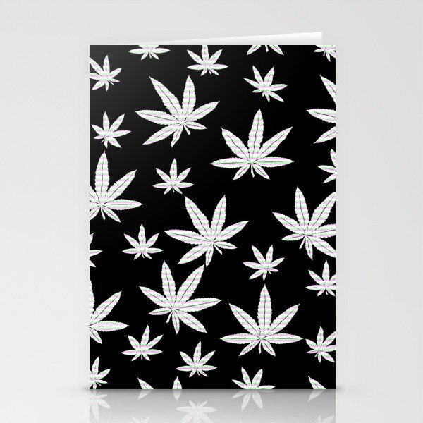 Black & White Weed Marijuana Cannabis Lovers Smokers  Stationery Cards