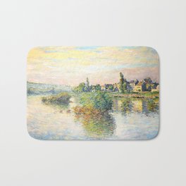 Banks of the Seine at Lavacourt (1879) by Claude Monet Bath Mat | France, Sunset, Claudemonet, French, River, Claude, Classic, Oil, Banks, Landscape 