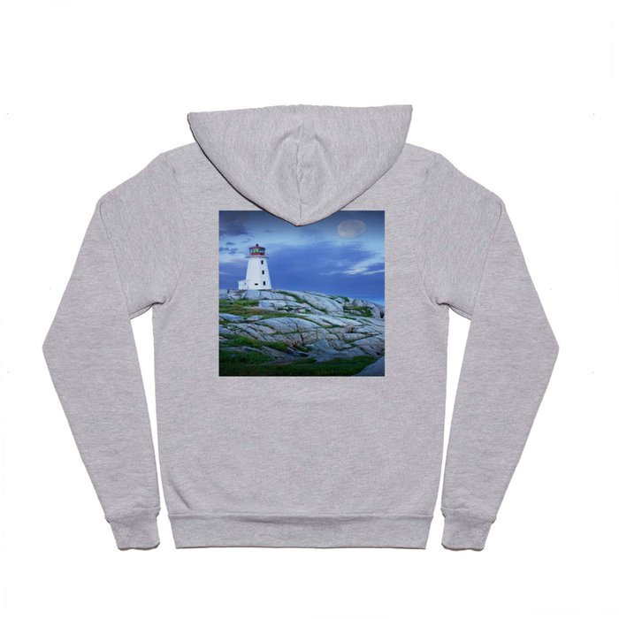 Lighthouse at Peggy's Cove in the Moonlight Hoody
