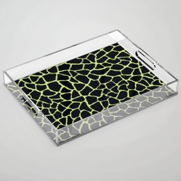 Mosaic Abstract Art Black & Grout Acrylic Tray
