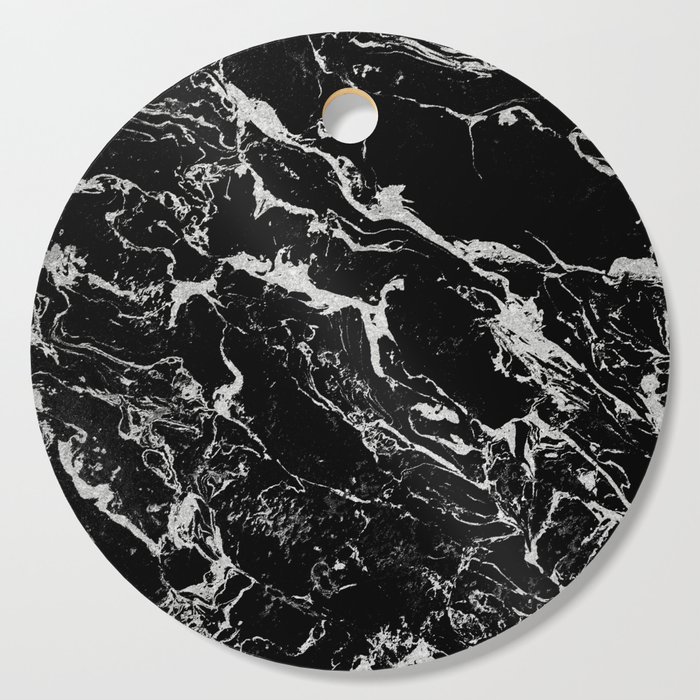 Modern Silver Black Marble Pattern Cutting Board By Ytrend Modern Silver Black Marble Pattern Cutting Board