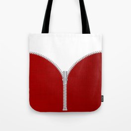 Red Zipper Tote Bag