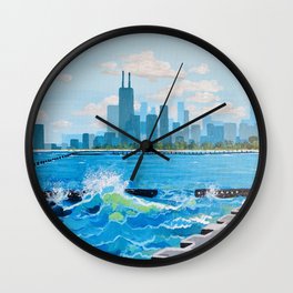 City on the Lake Wall Clock