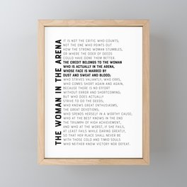 The Woman in the Arena, Daring Greatly - Theodore Roosevelt Quote Framed Mini Art Print