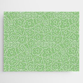 Cheeky Flowers- Green Jigsaw Puzzle