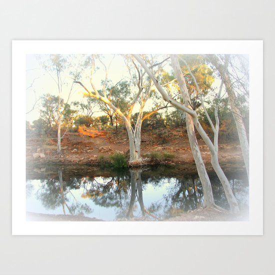 Ghost Gums by the Billabong Art Print