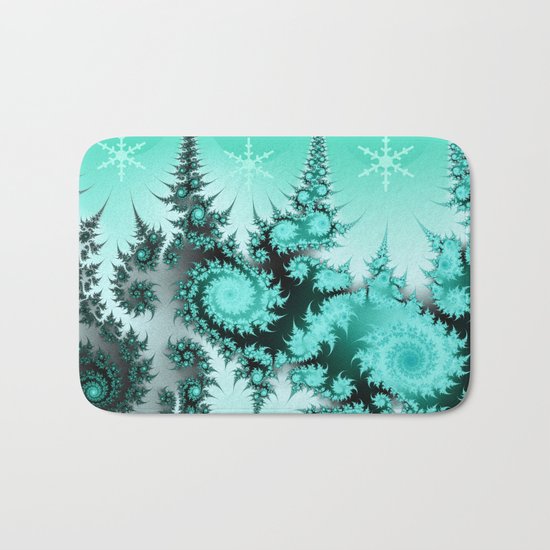 Winter magic in soft blue Bath Mat