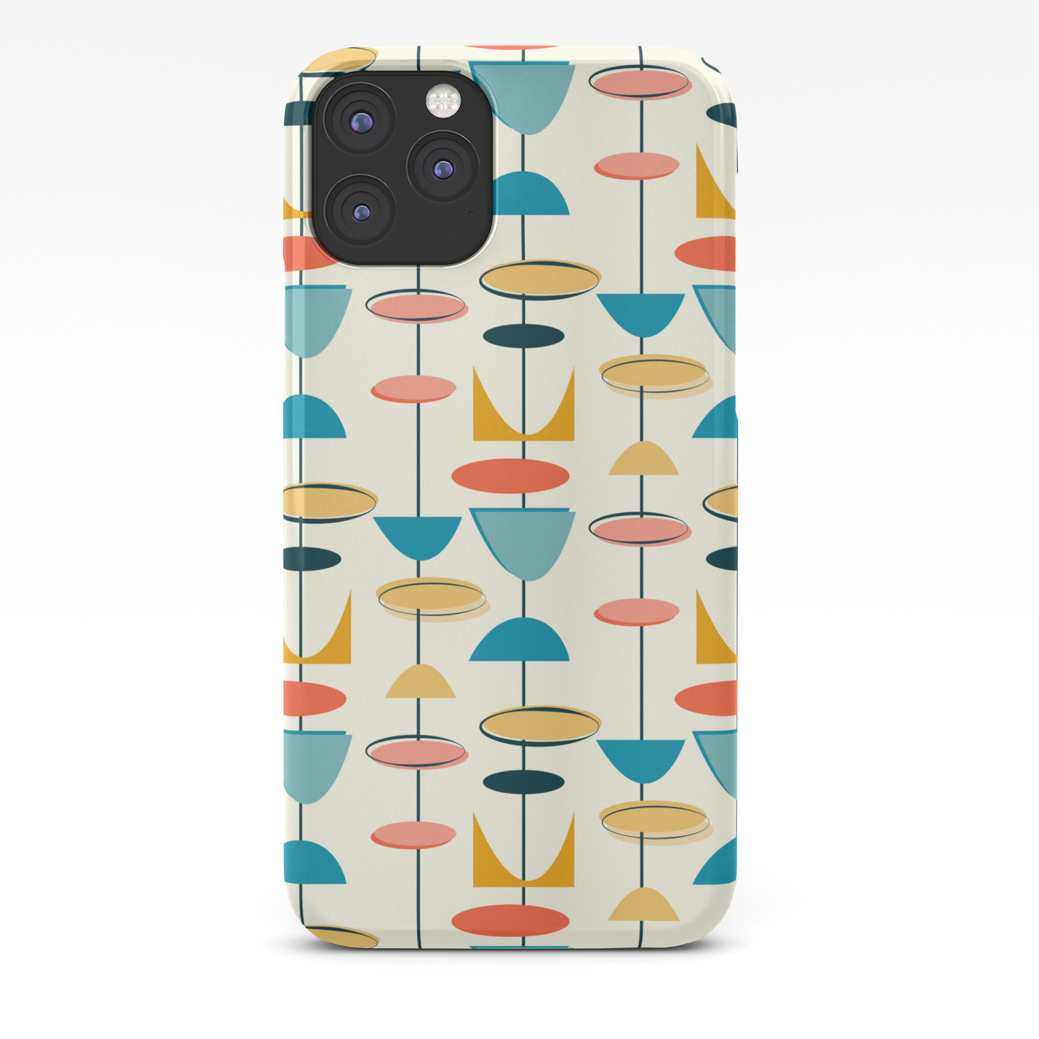 Mid Century Modern Abstract Shapes Pattern Iphone Case By