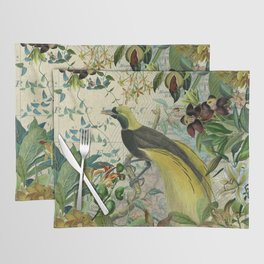 Vintage Botanical Tropical Exotic Birds Jungle Placemat