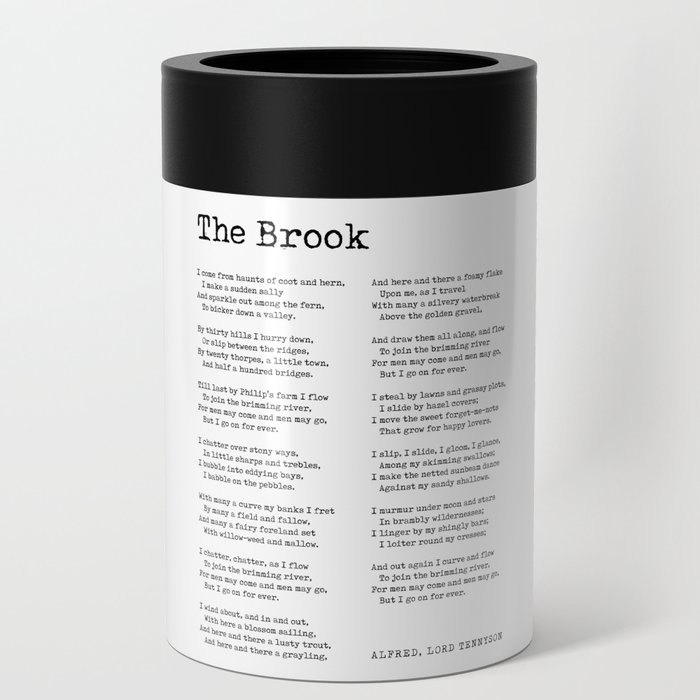 The Brook - Alfred, Lord Tennyson Poem - Literature - Typewriter Print 1 Can Cooler