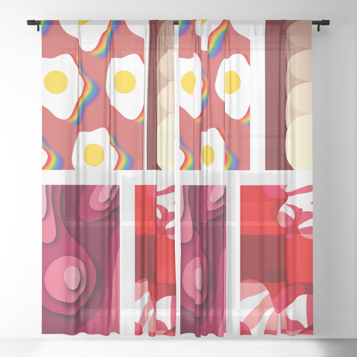 Assemble patchwork composition 19 Sheer Curtain