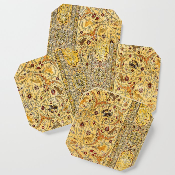 Hereke Northwest Anatolian Silk Rug Print Coaster