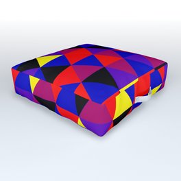 Polyamory Pride Varied Alternating Triangles Pattern Outdoor Floor Cushion
