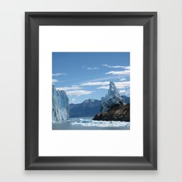 Argentina Photography - Huge Icebergs Floating In A Big Argentine Sea Framed Art Print