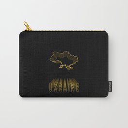 Map of Ukraine, Gold Map Carry-All Pouch