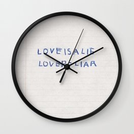 Love Is a Lie Basquiat Diary Wall Clock