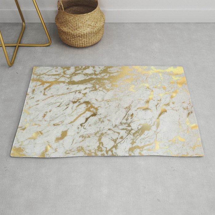 Gold marble Rug by Marta Olga Klara Society6