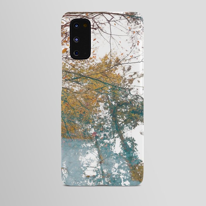 Autumn blue forest Android Case