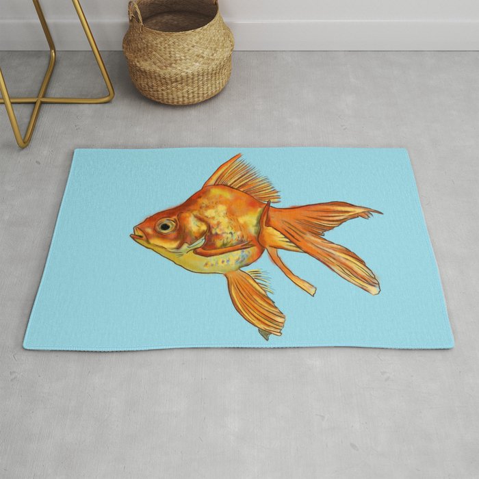 Gold Fish Painting Wall Art Rug By Idillard Society6