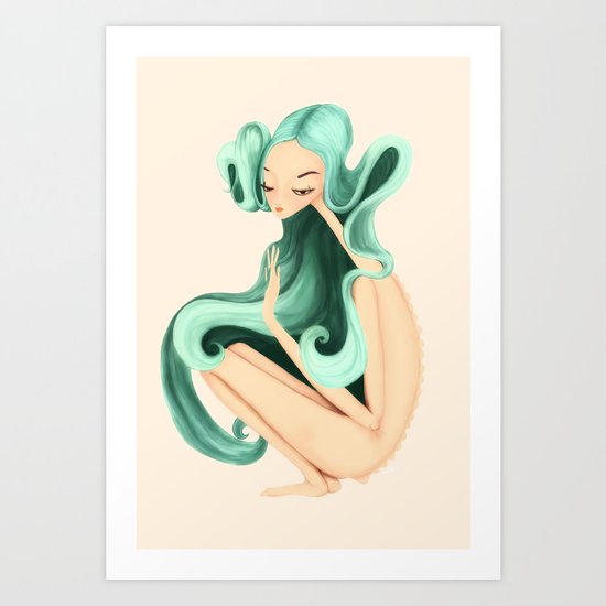 weird girl Art Print
