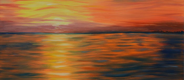 Abstract Art Ocean Sunset Seascape Painting Coffee Mug By