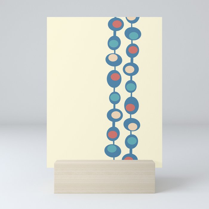 Mid Century Modern Baubles in Light Yellow and Celadon Blue Mini Art Print