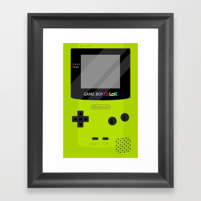 Gameboy Color Green Framed Art Print By Katymakesthings Society6