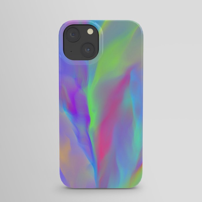 Neon Flow Nebula #12: green & blue iPhone Case